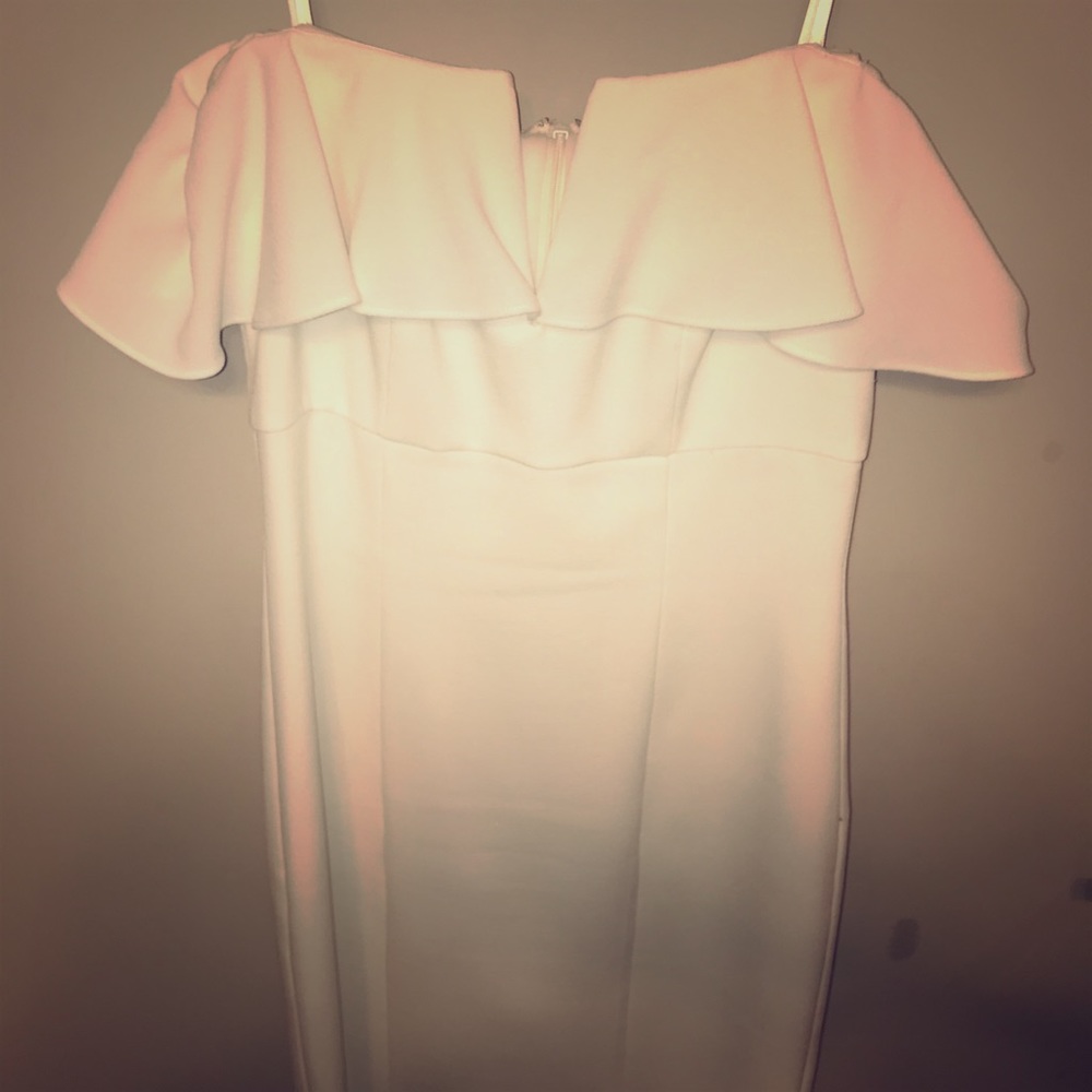 Cute little, off the shoulder white dress!